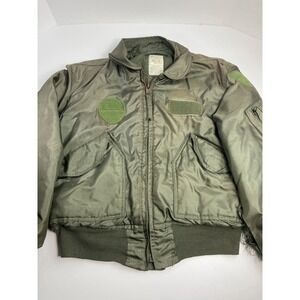 Vintage Men's Flight FLYERS Green Jacket CWU-45/P Large Military USAF - Damaged